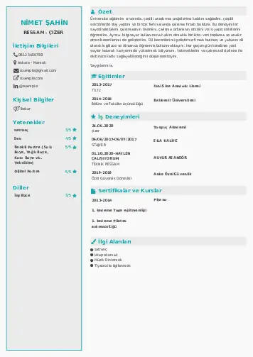 Ressam Cv Örnekleri cv indir